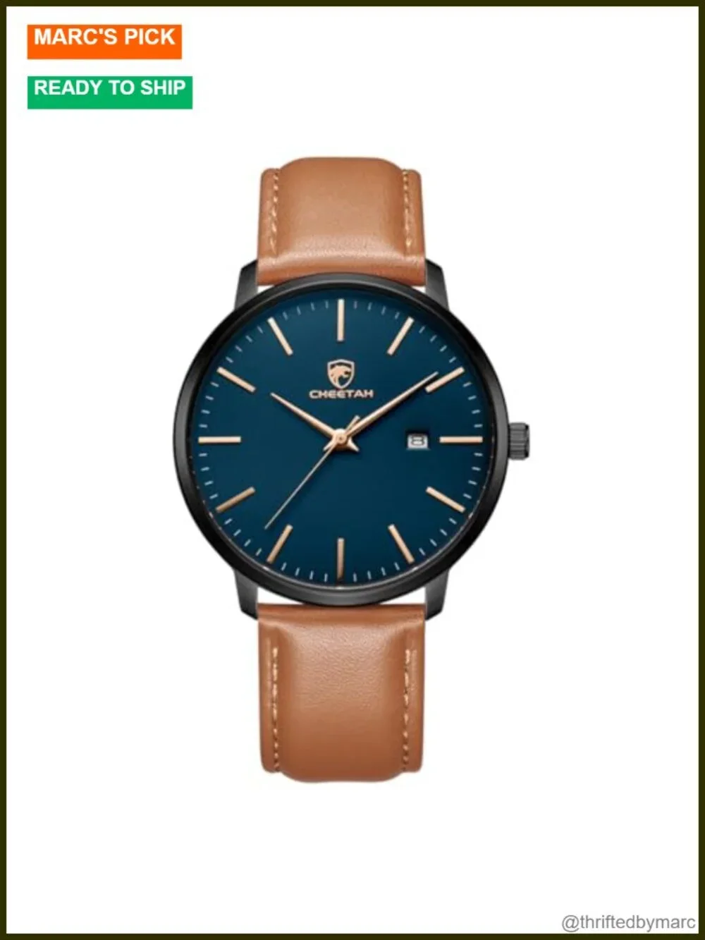 Minimalist Waterproof Quartz Wrist Watch with Leather Strap Auto Date